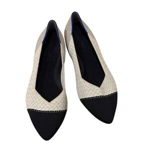 Rothy's Black and Cream Flats